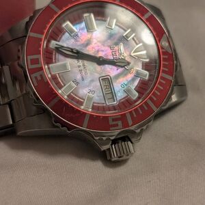 Invicta Red and Silver Dive Watch